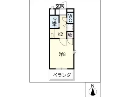 シャルム36(1K/4階)の間取り写真