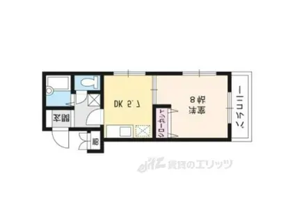 ヴィラパーシモン(1DK/1階)の間取り写真