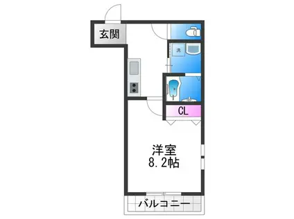 フジパレス遠里小野サウス(1K/1階)の間取り写真