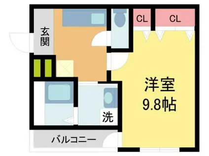 フジパレス西宮北口東(1K/2階)の間取り写真