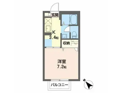 ルミエール水道橋(1K/2階)の間取り写真