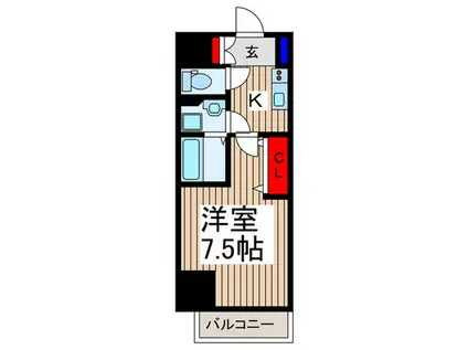 スアヴィス鳩ケ谷(1K/1階)の間取り写真