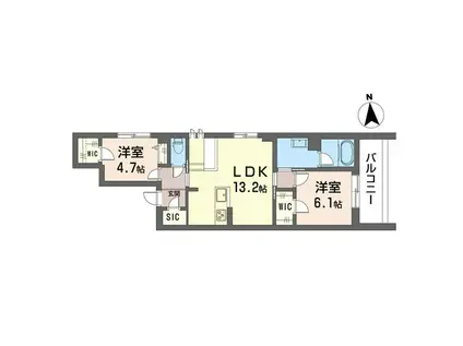 ベルタスIII(2LDK/3階)の間取り写真