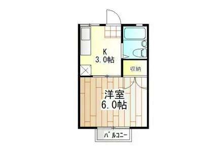 ルショコラ本厚木(1K/1階)の間取り写真