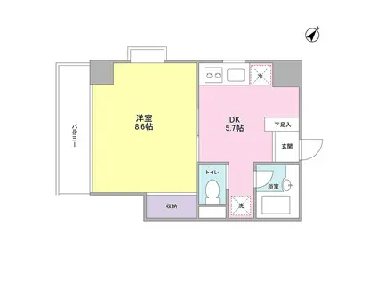 サンフラワー第6(1DK/3階)の間取り写真