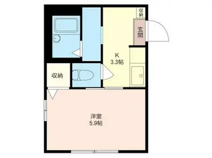 積和ハウス(1K/1階)の間取り写真