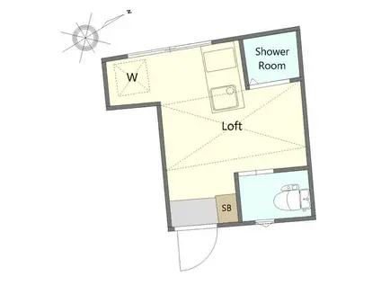 サークルハウス平和島壱番館(ワンルーム/1階)の間取り写真