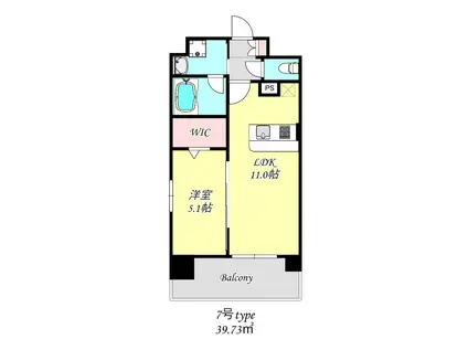 グランネクサス船橋町(1LDK/4階)の間取り写真