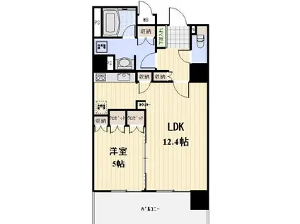 JOYCE COURTジョイスコート(1LDK/13階)の間取り写真