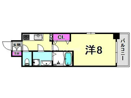 エスプレイス神戸ウエストゲート(1K/8階)の間取り写真