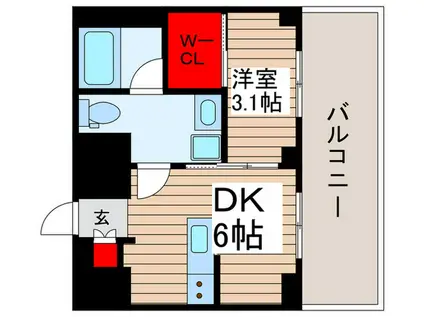 S-RESIDENCE原木中山AZURE(1DK/4階)の間取り写真
