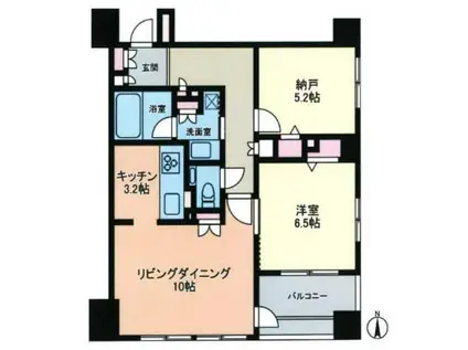 グランディ市谷柳町(2LDK/2階)の間取り写真