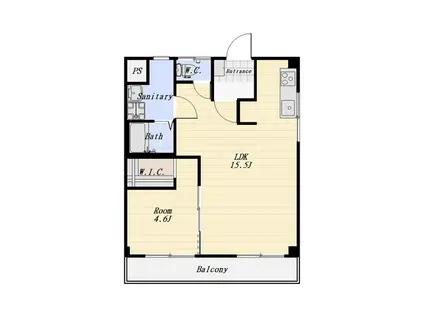 パレス戸越銀座(1LDK/3階)の間取り写真