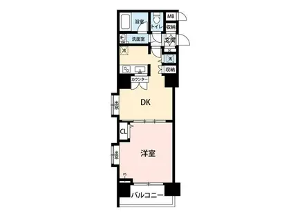 マイナビSTAYレジェンドハイツ浜松町(1DK/13階)の間取り写真