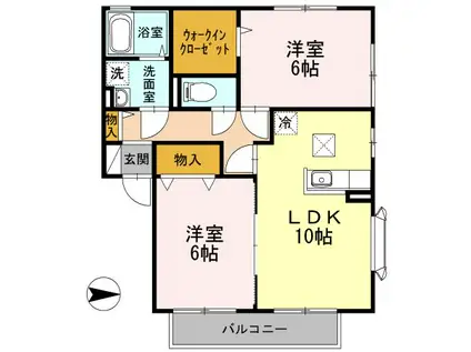 FAMILY COURT(2LDK/1階)の間取り写真
