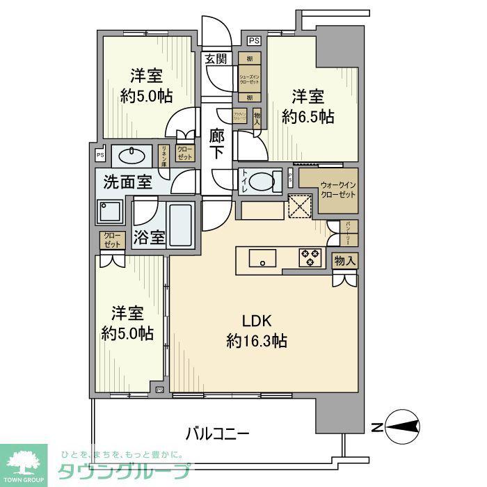 幕張ベイパーク ミッドスクエアタワー(3LDK/43階)の間取り写真