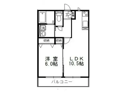 HOPELODGE I(1LDK/2階)の間取り写真