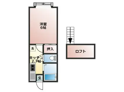 リバティシティI(1K/1階)の間取り写真