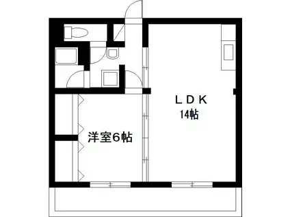 KTビル(1LDK/3階)の間取り写真