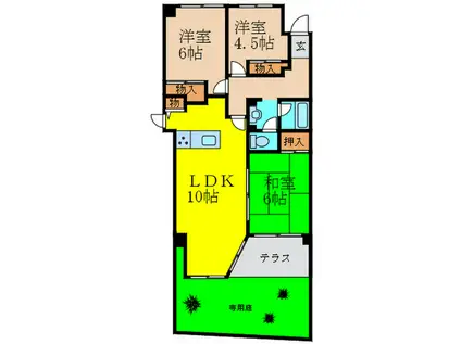 反高橋アーバンリズ(3LDK/1階)の間取り写真