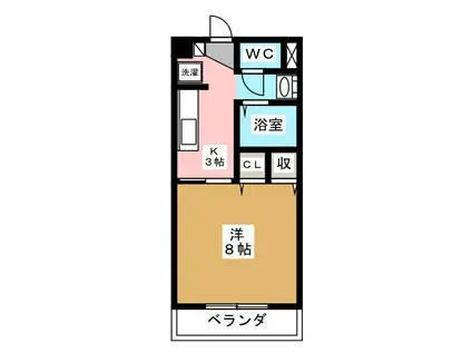 AURORA SHIMADA(1K/1階)の間取り写真