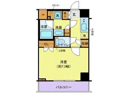 ガリシア用賀(1K/2階)の間取り写真