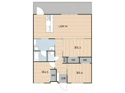沖縄県うるま市 4階建 新築(3LDK/4階)の間取り写真