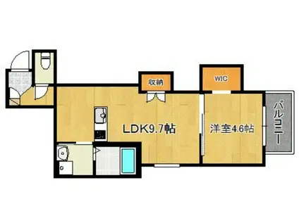 CRECIA田島(1LDK/2階)の間取り写真