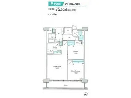 ロイジェント日吉II(2LDK/13階)の間取り写真