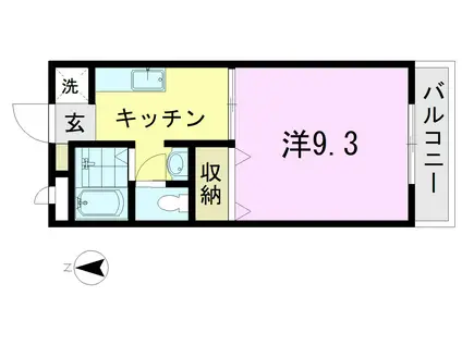 エクセレント上並榎A棟(1K/1階)の間取り写真
