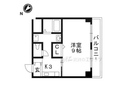 イーズ南春日丘(1K/2階)の間取り写真