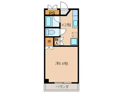 つくばプラザビル(1K/4階)の間取り写真