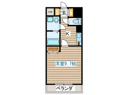 サンヴァーリオ富沢東(1K/7階)の間取り写真