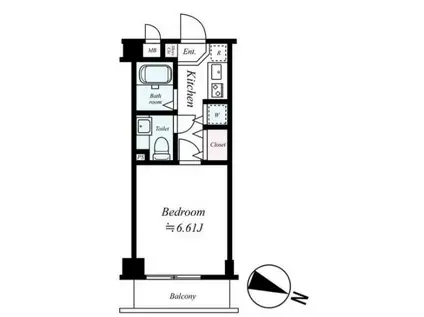 エスコート音羽(1K/1階)の間取り写真