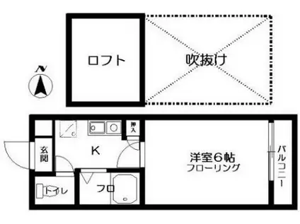 ヴェール水前寺公園(1K/2階)の間取り写真