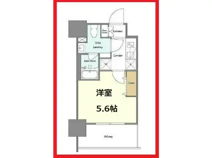 ラドゥセール四ツ木イースト(1K/10階)の間取り写真