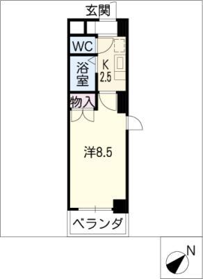 タウンコート児島(1K/4階)の間取り写真