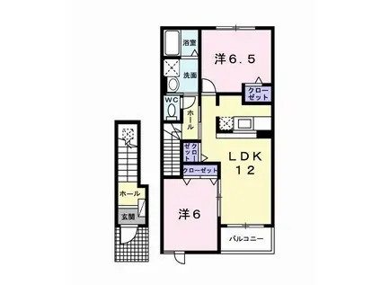 ブローテ(2LDK/2階)の間取り写真