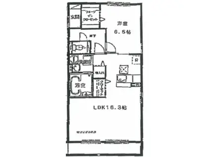 サンパティーク(1LDK/1階)の間取り写真