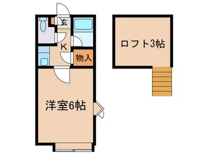 メゾン・ド・ソフィーナ(1K/2階)の間取り写真