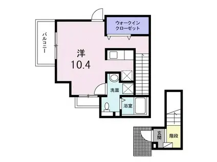 サンフローリッシュ II(ワンルーム/2階)の間取り写真