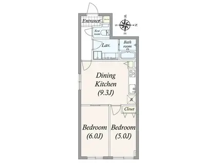 GRAN PASEO大井町(2DK/1階)の間取り写真