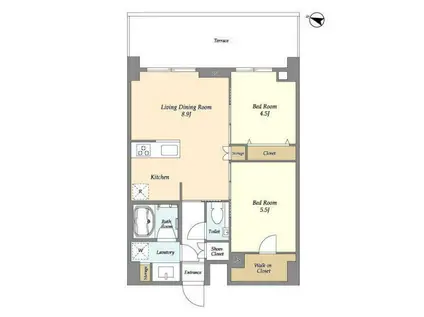 URBANLINK護国寺 URBANLINK護国寺(2LDK/1階)の間取り写真