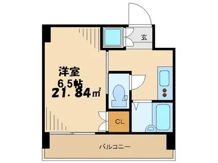 ルーブル上北沢(1K/6階)の間取り写真