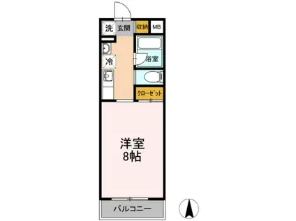 レガート湘南台(1K/1階)の間取り写真