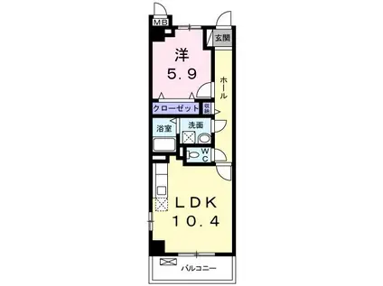 FUMMY COO(1LDK/3階)の間取り写真