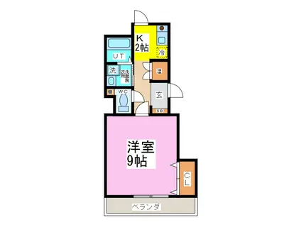 メゾンぱるむ(1K/3階)の間取り写真