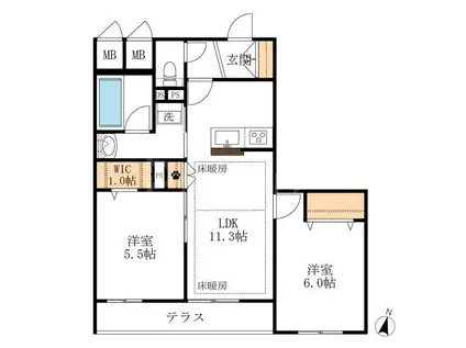 LS PLUS八潮(2LDK/3階)の間取り写真