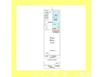 リブリ・松戸II(1K/2階)の間取り写真