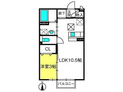 フェリーチェ(1LDK/1階)の間取り写真